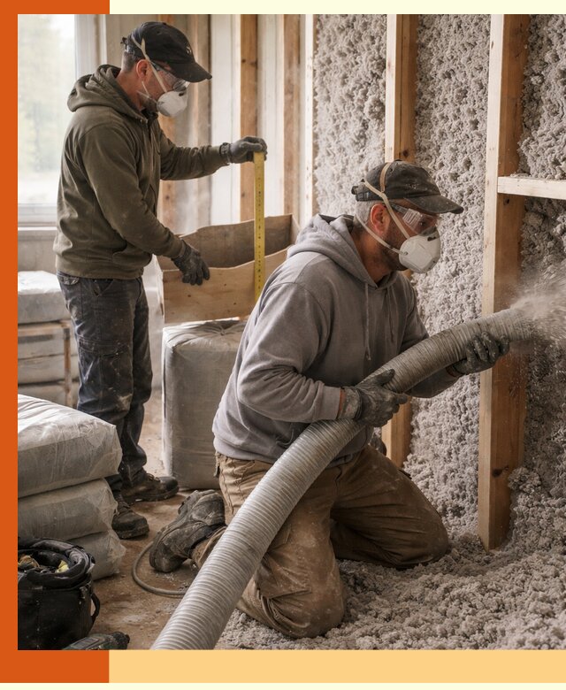 Утепление таунхауса эковатой в Сарапуле для максимально теплых стен