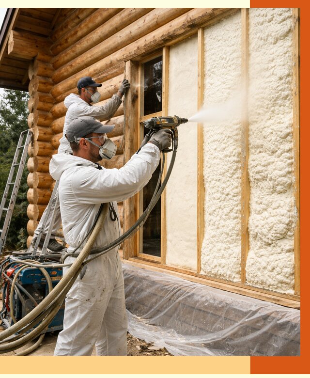 Утепление деревянного дома ППУ в Сарапуле от 4336 руб/м2 | ТепломастерСрл — под ключ