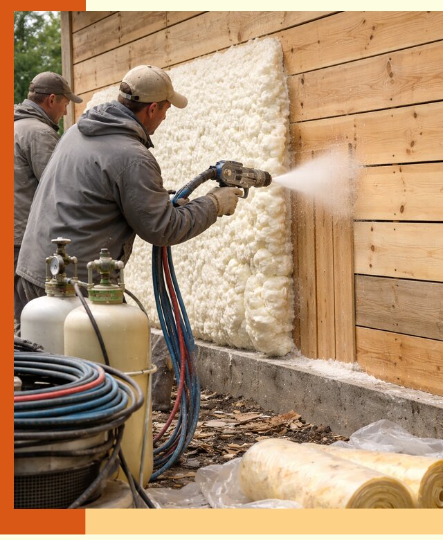 Утепление деревянного дома пенополиуретаном в Сарапуле