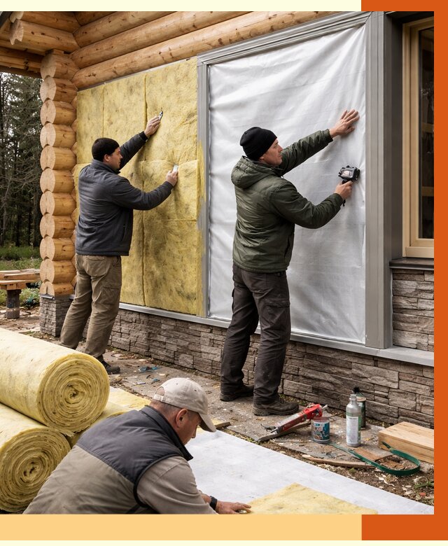 Утепление бревенчатого дома в Сарапуле от 7898 руб/м2 — заказать под ключ | ТепломастерСрл