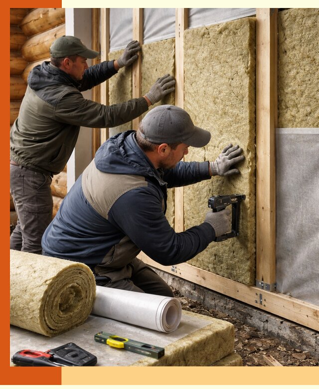 Утепление бревенчатого дома под ключ в Сарапуле