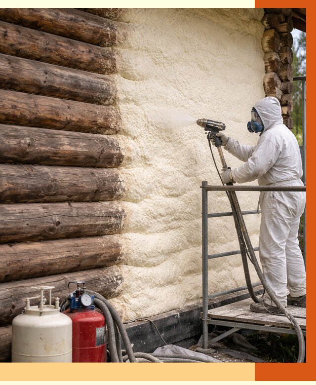 Утепление бревенчатого дома ППУ в Сарапуле под ключ от 6453 руб. | ТепломастерСрл