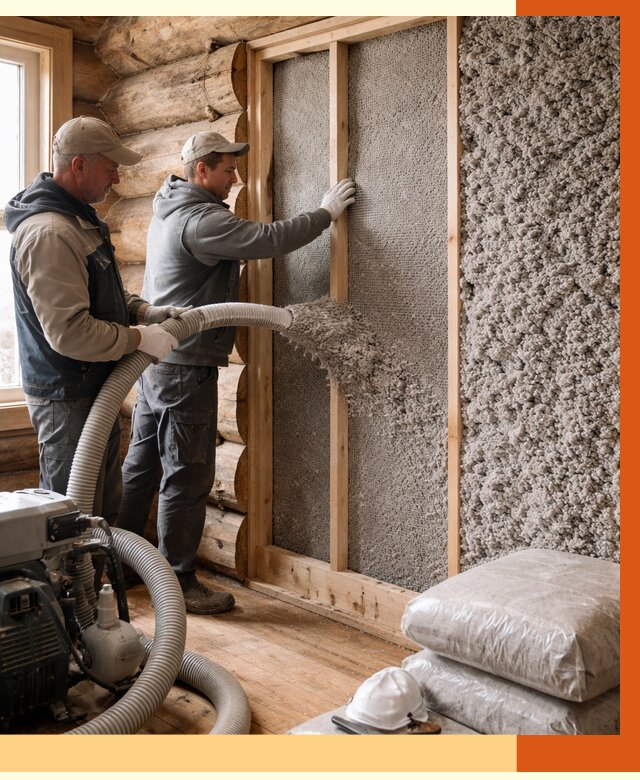 Утепление бревенчатого дома эковатой в Сарапуле от 2839 руб. | ТепломастерСрл