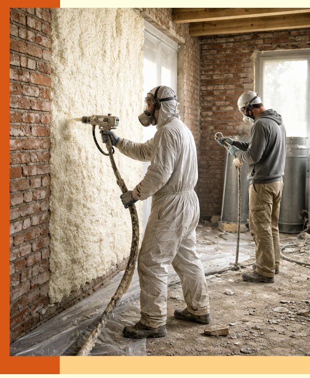 Утепление кирпичного дома пенополиуретаном в Сарапуле