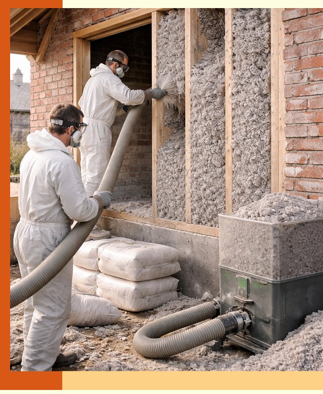 Утепление кирпичного дома эковатой в Сарапуле