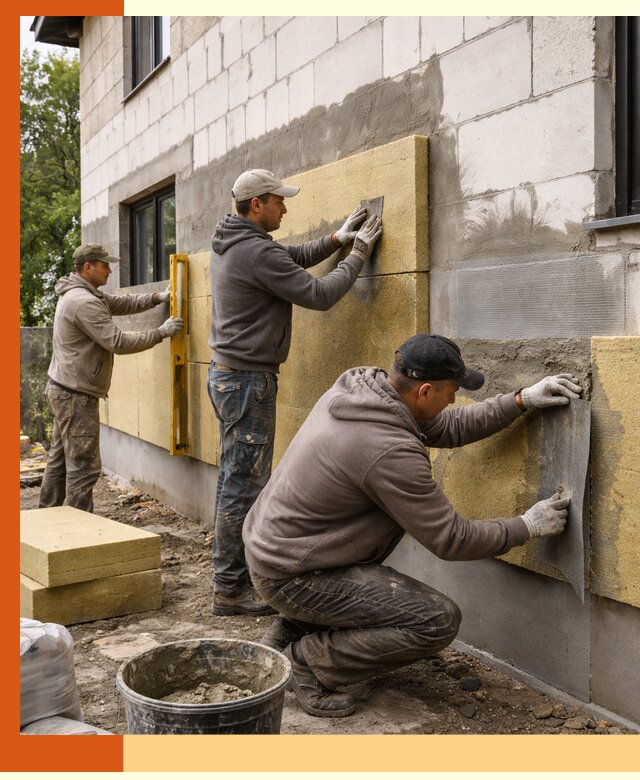 Утепление дома из газобетона в Сарапуле качественно и долговечно