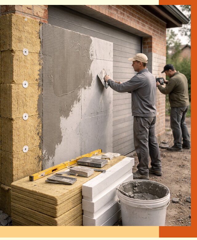 Утепление гаража снаружи в Сарапуле от 4336 руб. за м2 — наружное утепление под ключ | ТепломастерСрл