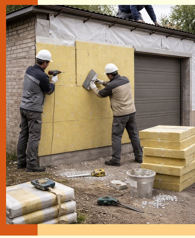 Утепление гаража снаружи в Сарапуле качественно и надёжно