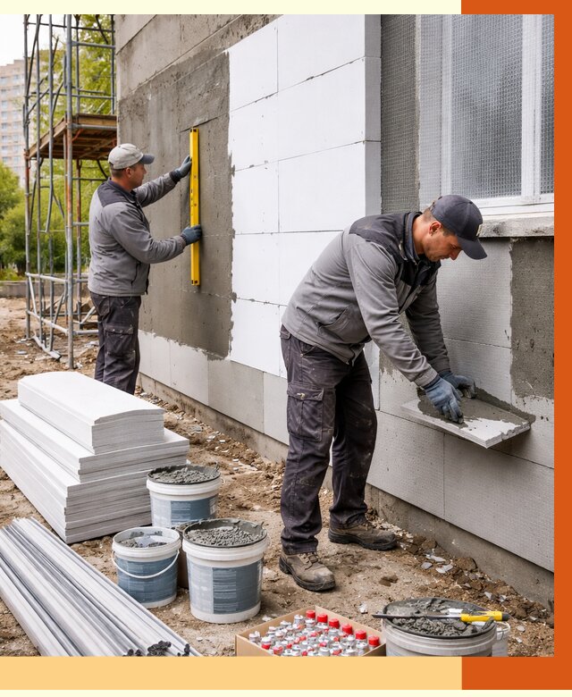 Утепление фасада и стен снаружи в Сарапуле от 4336 руб. | ТепломастерСрл