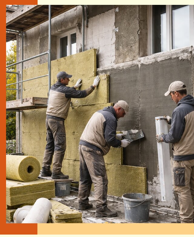 Утепление фасада зданий и домов в Сарапуле
