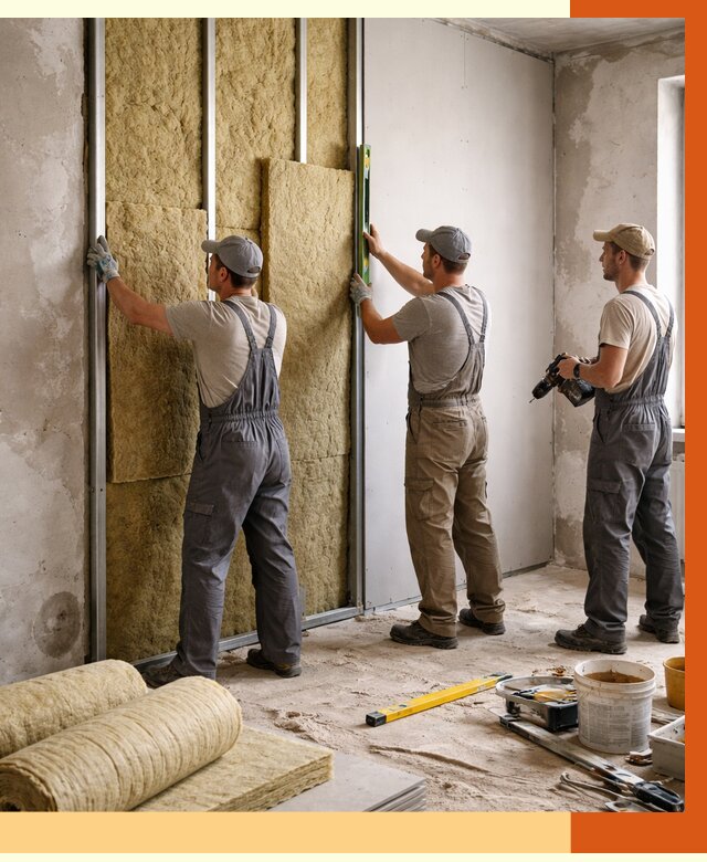 Утепление стен изнутри в Сарапуле от 2323 руб/м² под ключ | ТепломастерСрл