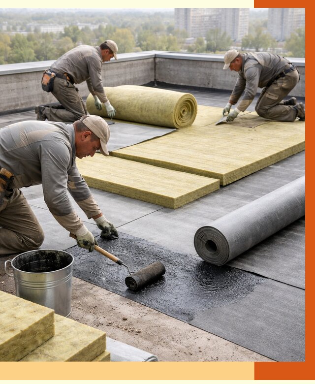 Утепление плоской крыши в Сарапуле от 7433 руб./м2 под ключ | ТепломастерСрл