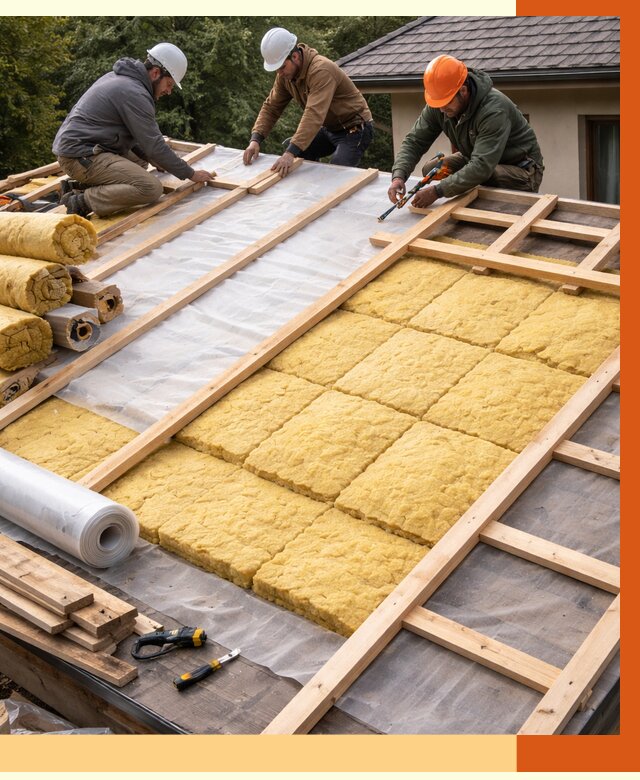 Утепление скатной крыши в Сарапуле от 1291 руб./м2 под ключ | ТепломастерСрл