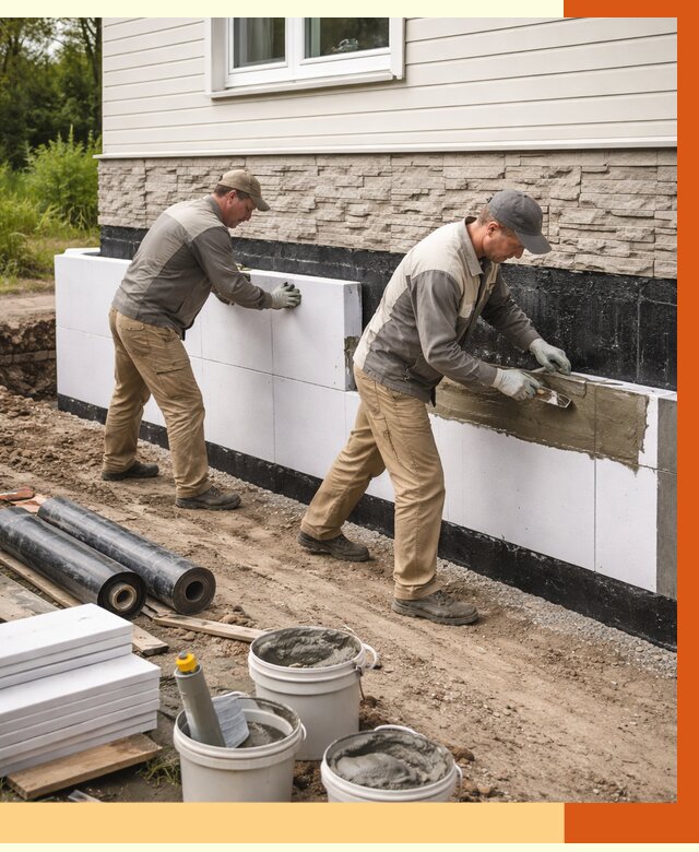 Утепление фундамента снаружи в Сарапуле от 4336 руб. за м² | ТепломастерСрл