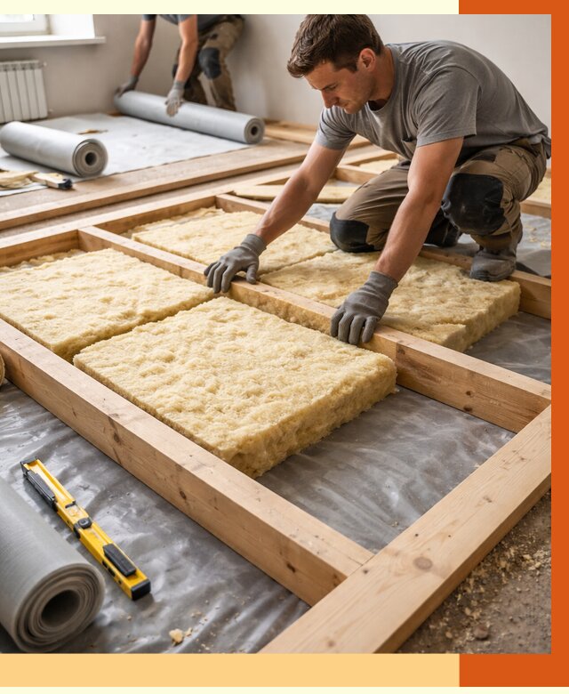 Утепление деревянного пола в Сарапуле от 1549 руб./м2 под ключ | ТепломастерСрл