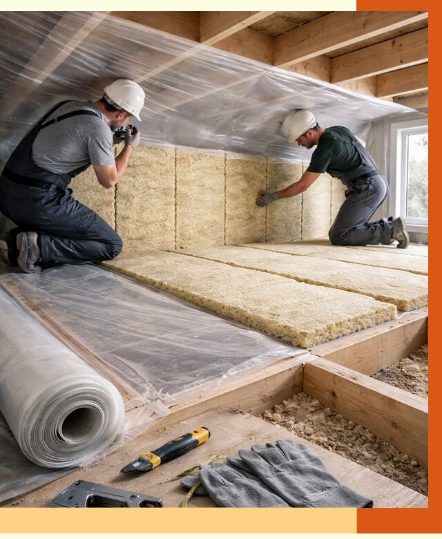 Утепление перекрытий в Сарапуле от 2942 руб/м2 — утепление межэтажных и чердачных | ТепломастерСрл