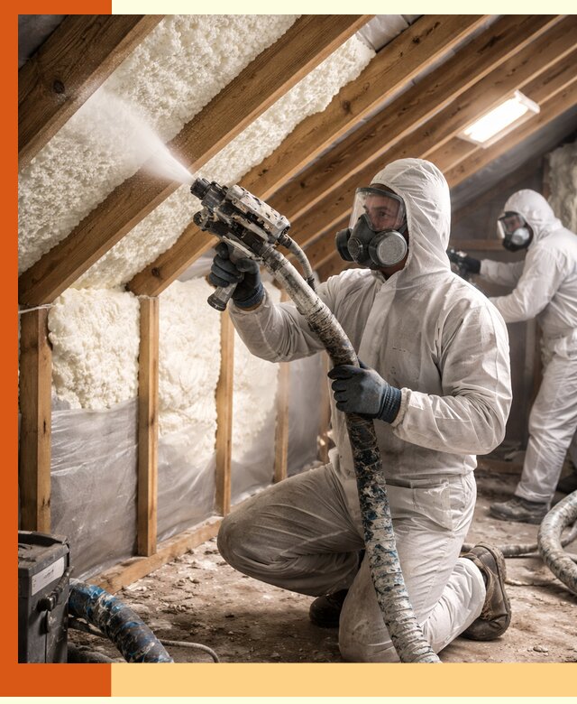 Утепление чердака пенополиуретаном (ППУ) в Сарапуле