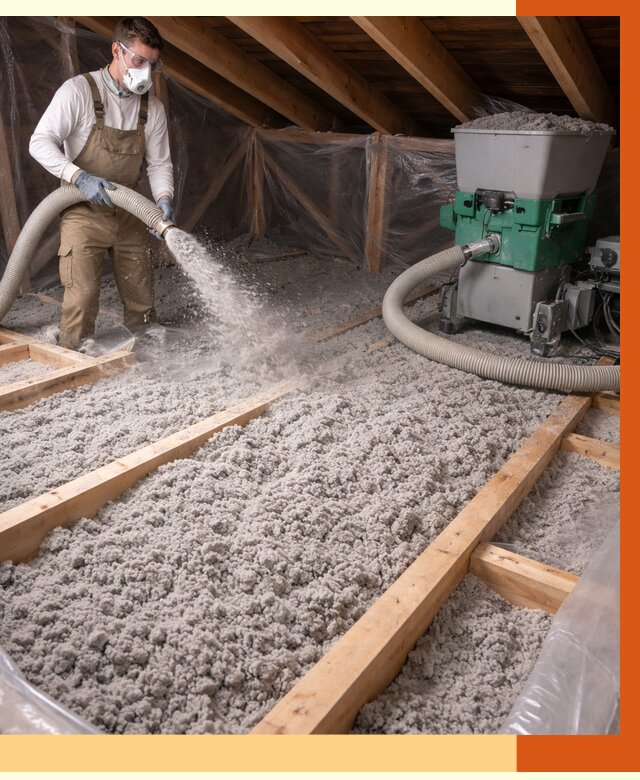 Утепление чердака эковатой в Сарапуле от 1497 руб/м2 — заказать у ТепломастерСрл