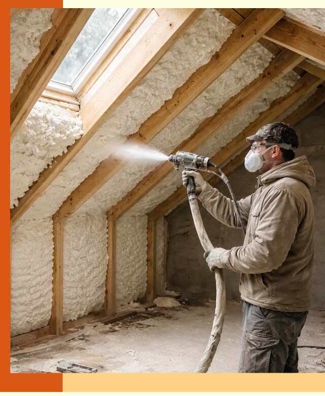 Утепление мансарды ППУ в Сарапуле быстро и надежно