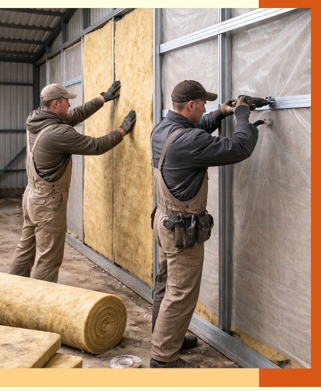 Утепление металлического ангара в Сарапуле от 4904 руб/м2 — услуги под ключ | ТепломастерСрл