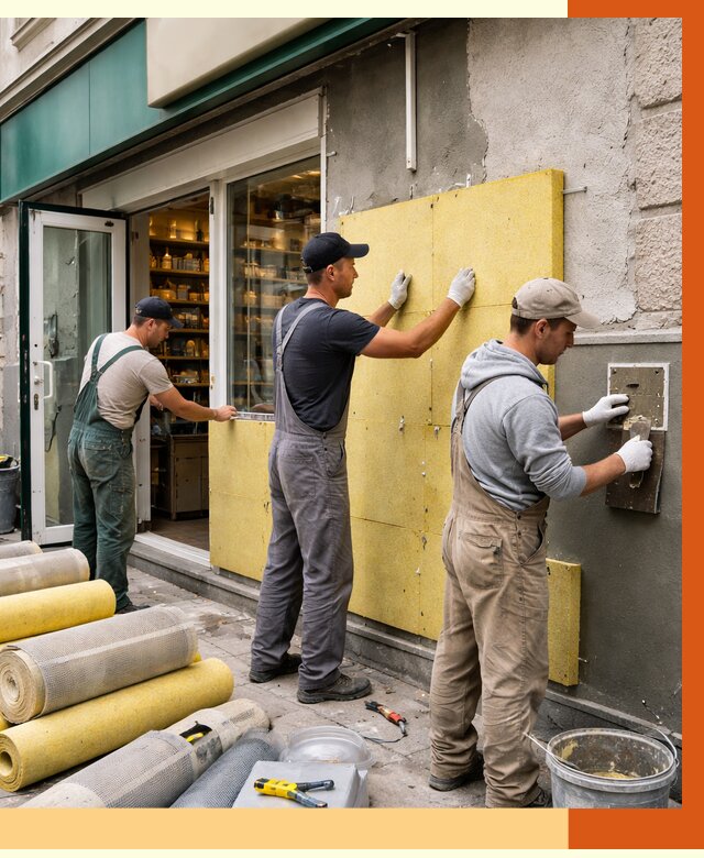 Утепление магазина в Сарапуле от 4646 руб/м2 — цена, стены и снаружи | ТепломастерСрл