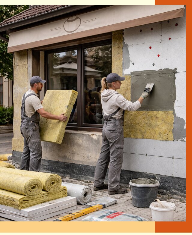 Утепление кафе в Сарапуле от 4336 руб/м2 — комплексно под ключ | ТепломастерСрл