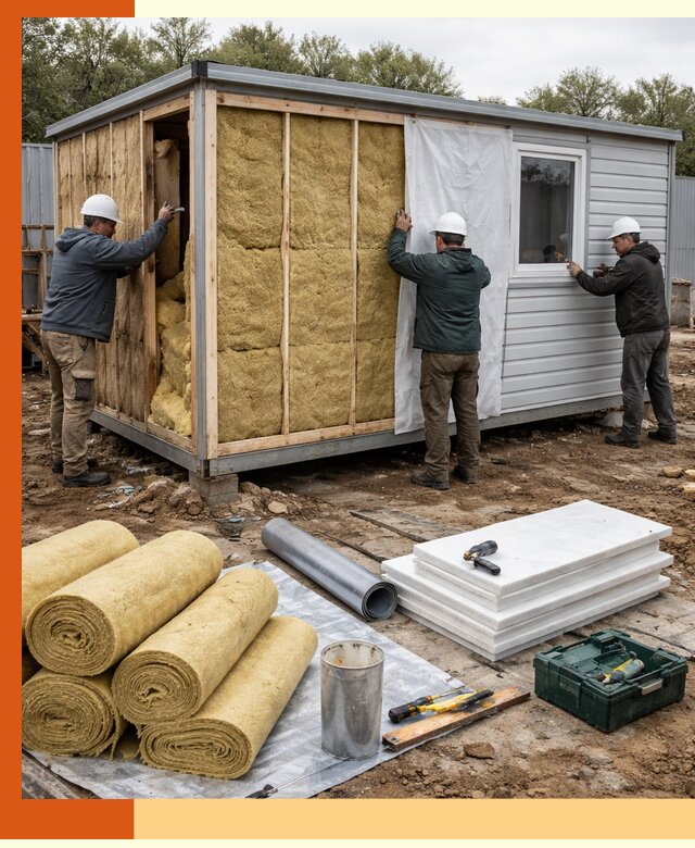 Утепление строительной бытовки под ключ в Сарапуле для любых условий