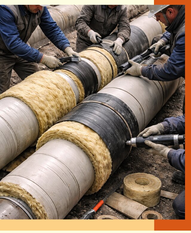 Утепление трубопровода в Сарапуле под ключ от 1910 руб. — надежно и выгодно | ТепломастерСрл