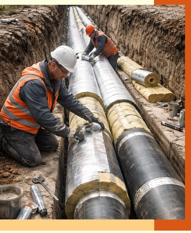 Утепление теплотрассы в Сарапуле от 4646 руб./м2 — ппу и комплексная изоляция | ТепломастерСрл