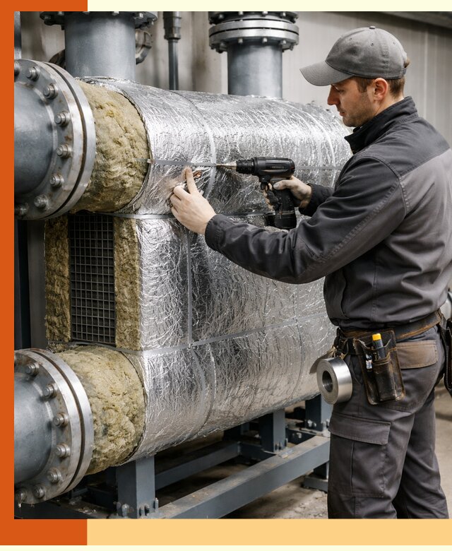 Утепление теплообменника в Сарапуле — профессиональная теплоизоляция оборудования