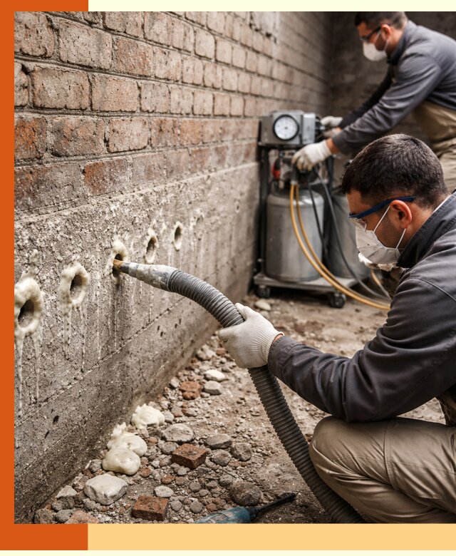 Заполнение колодцевой кладки ППУ в Сарапуле быстро и герметично