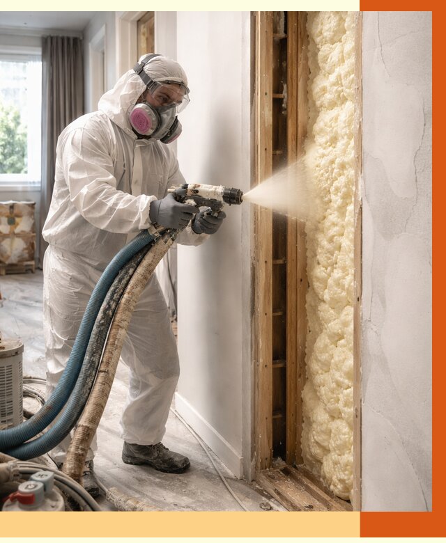 Межстеновое утепление ППУ в Сарапуле от 2839 руб/м2 — межстенное утепление под ключ | ТепломастерСрл