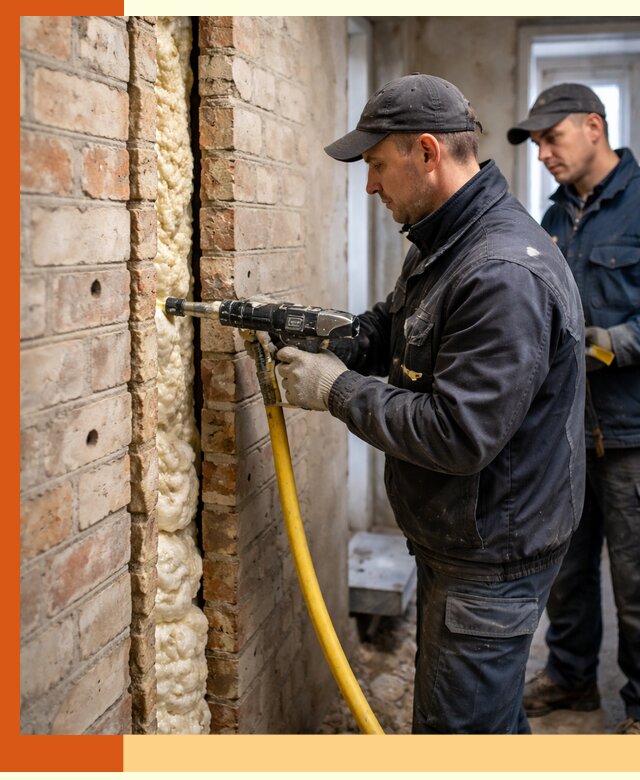 Межстеновое утепление пенополиуретаном в Сарапуле