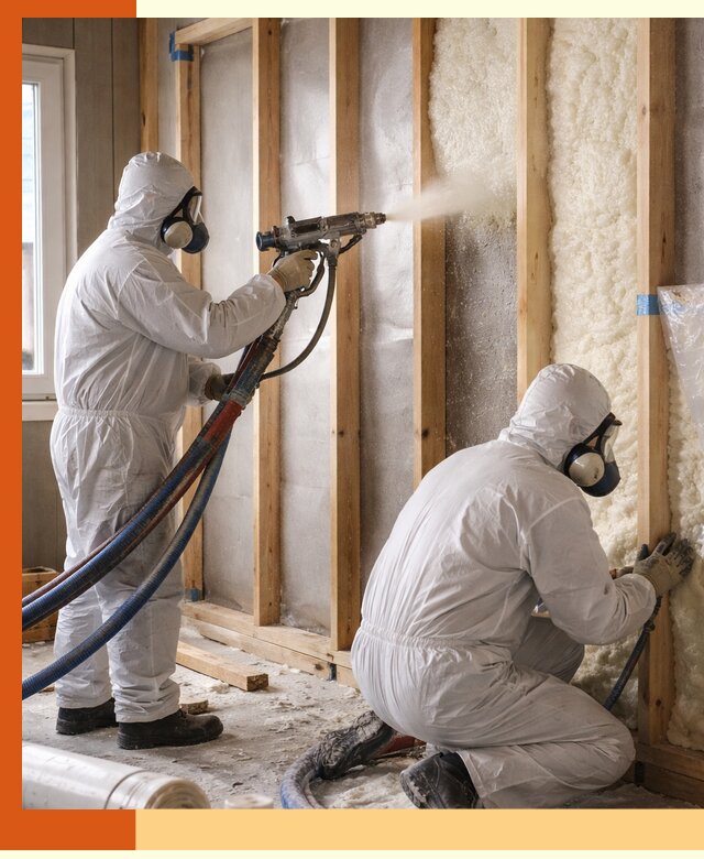 Утепление каркасной стены ППУ в Сарапуле для домов и коттеджей