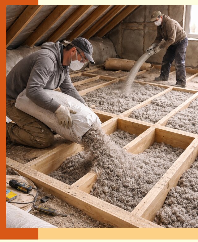 Заполнение полостей чердачного перекрытия в Сарапуле качественно и надёжно