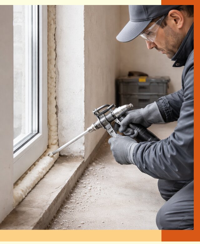 Герметизация стыков ППУ в Сарапуле от 1703 руб. за м2 — утепление примыканий под ключ | ТепломастерСрл