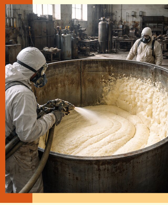 Заливка ппу в емкости с полной изоляцией и герметизацией в Сарапуле