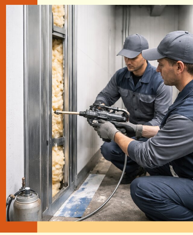 Заполнение пустот холодильных панелей в Сарапуле специализированной пеной