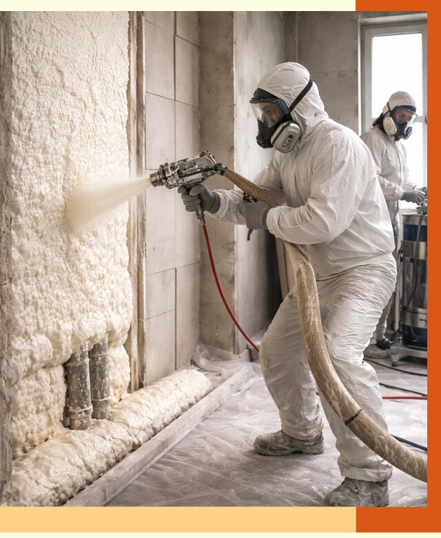 Напыление пенополиуретана в Сарапуле от 7743 руб./м2 — услуги и монтаж ППУ | ТепломастерСрл