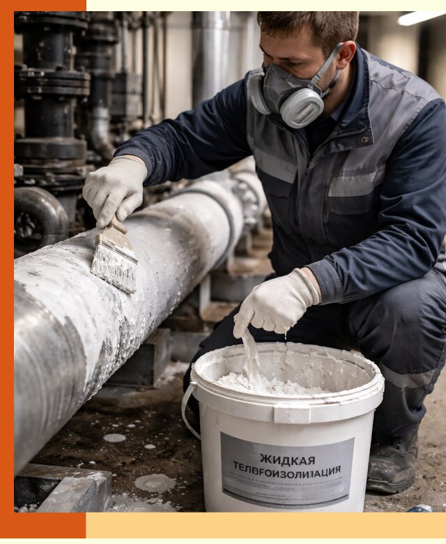 Утепление оборудования жидкой теплоизоляцией в Сарапуле