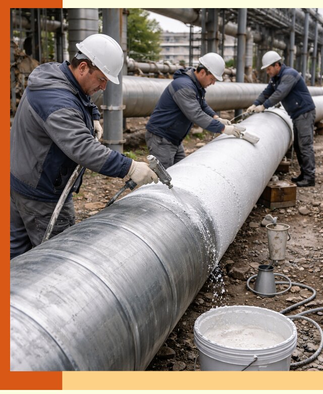 Утепление теплотрассы жидкой теплоизоляцией в Сарапуле