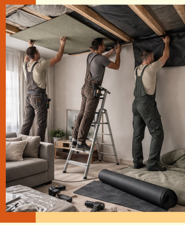 Шумоизоляция потолка в Сарапуле — профессиональное устранение шумов