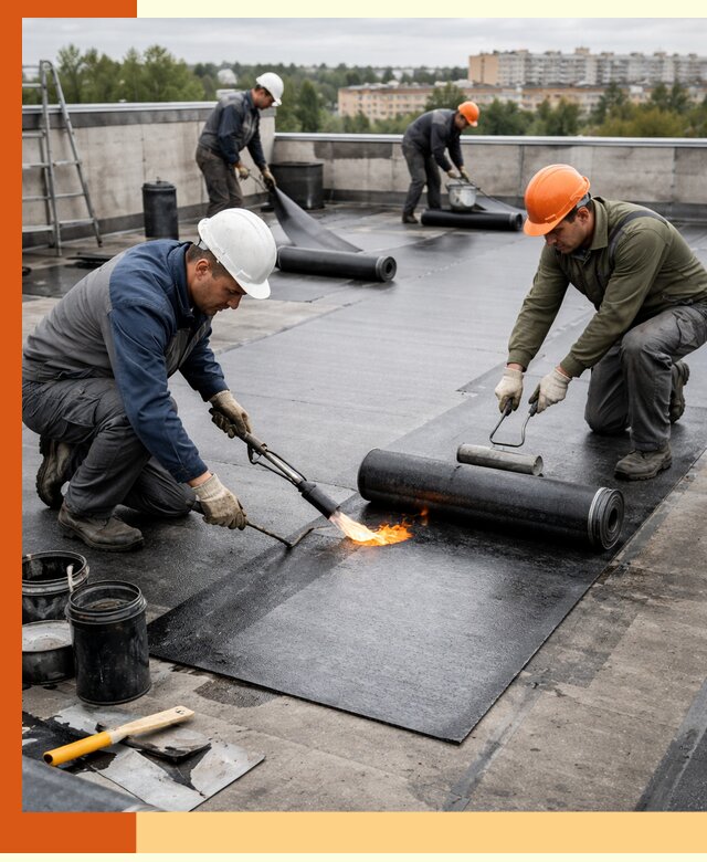 Профессиональная гидроизоляция плоской кровли в Сарапуле