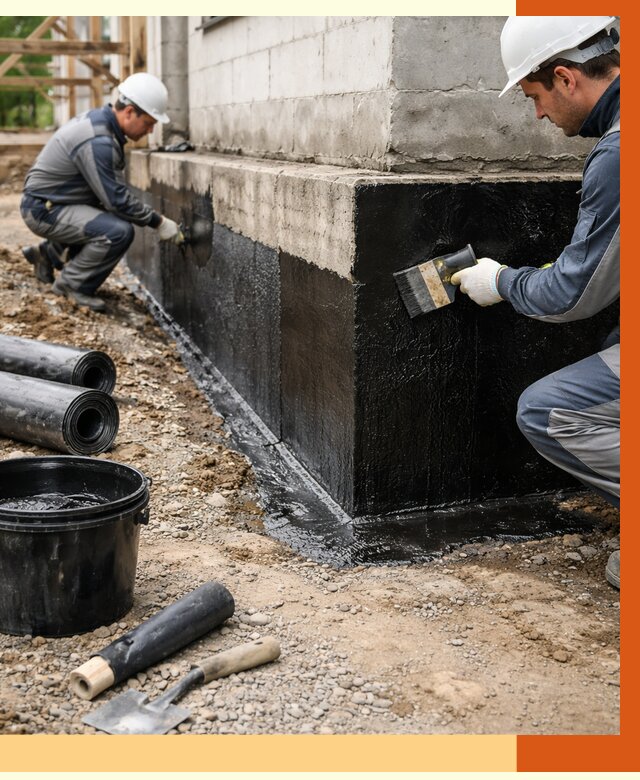 Гидроизоляция фундамента в Сарапуле от 1291 руб. — профессионально, под ключ | ТепломастерСрл