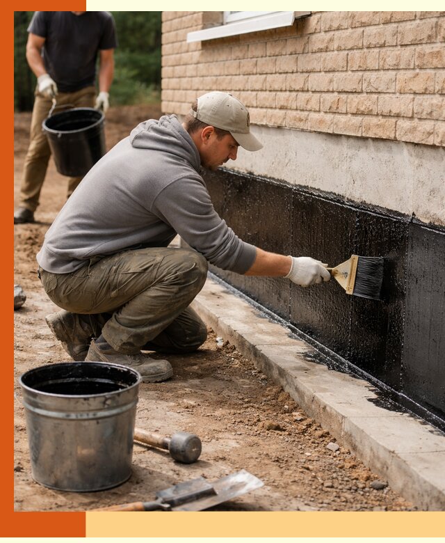 Гидроизоляция цоколя домов и зданий в Сарапуле эффективными методами