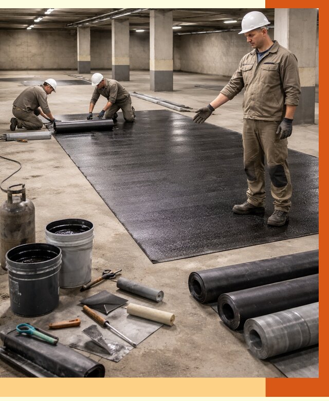 Гидроизоляция паркинга в Сарапуле от 1239 руб/м² — профессиональная защита | ТепломастерСрл