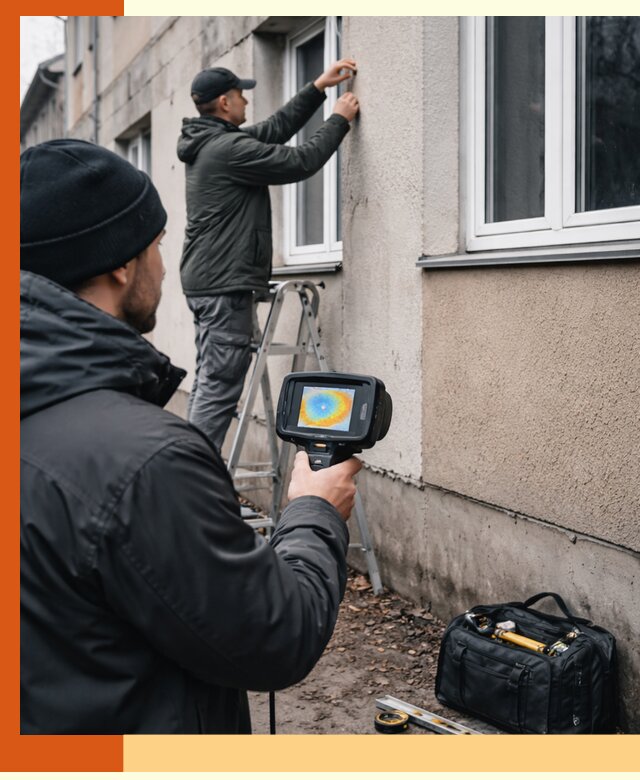 Тепловизионное обследование фасада в Сарапуле для выявления дефектов