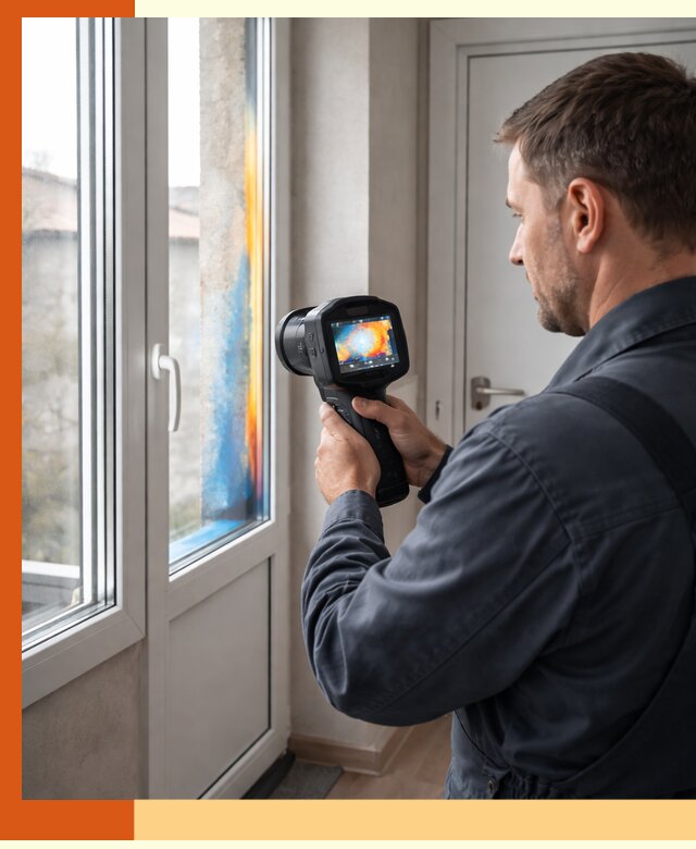 Тепловизионное обследование окон и дверей в Сарапуле