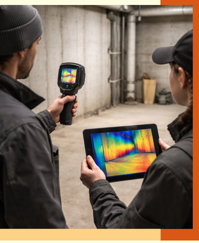 Тепловизионное обследование подвала в Сарапуле от 4646 руб. — проверка гидроизоляции | ТепломастерСрл