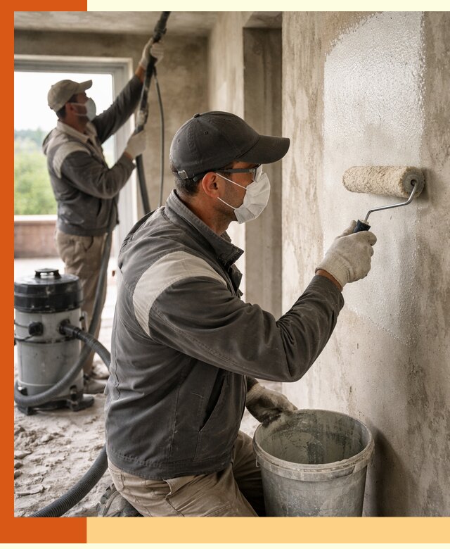 Подготовка поверхности под напыление утеплителя в Сарапуле